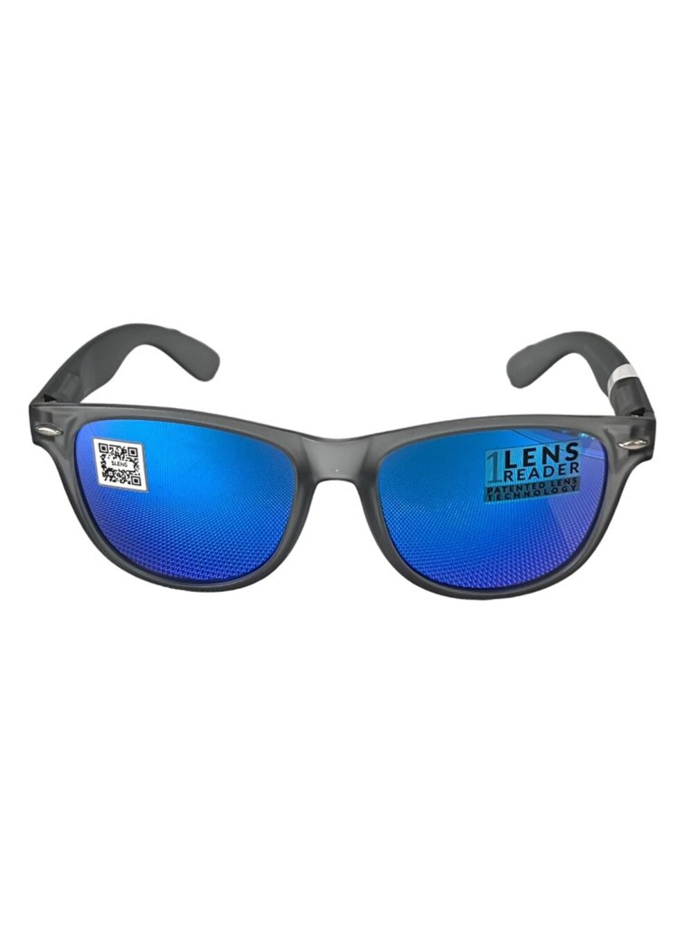 Kreedom Reverb Sunglasses 1 Lens Reader Tech Gray Frame Blue Mirror Lenses NEW
